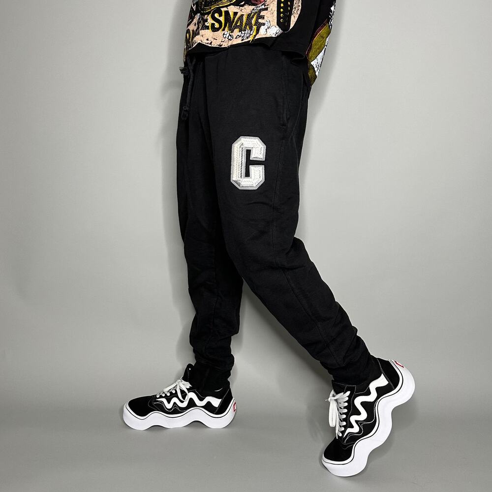 Vintage Y2K Champion Joggers Mens XL Jet Black Cotton Sweatpants Reverse Weave